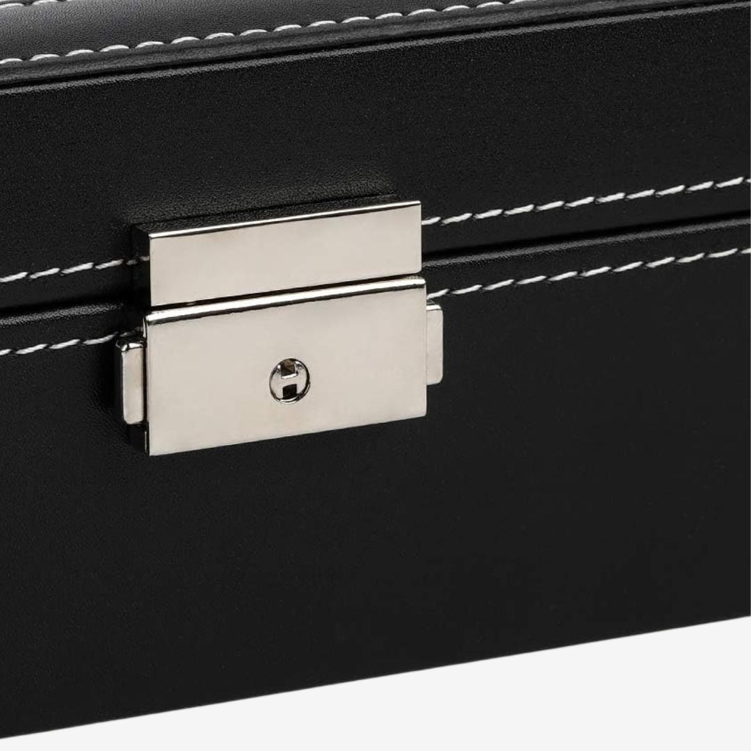 Watch Box - Large Black Leather - 24 slots - Watch Box