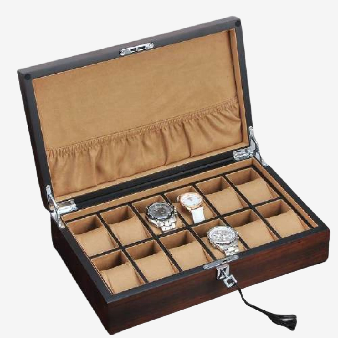 Watch Box - Wood - 12 Slots - Watch Box
