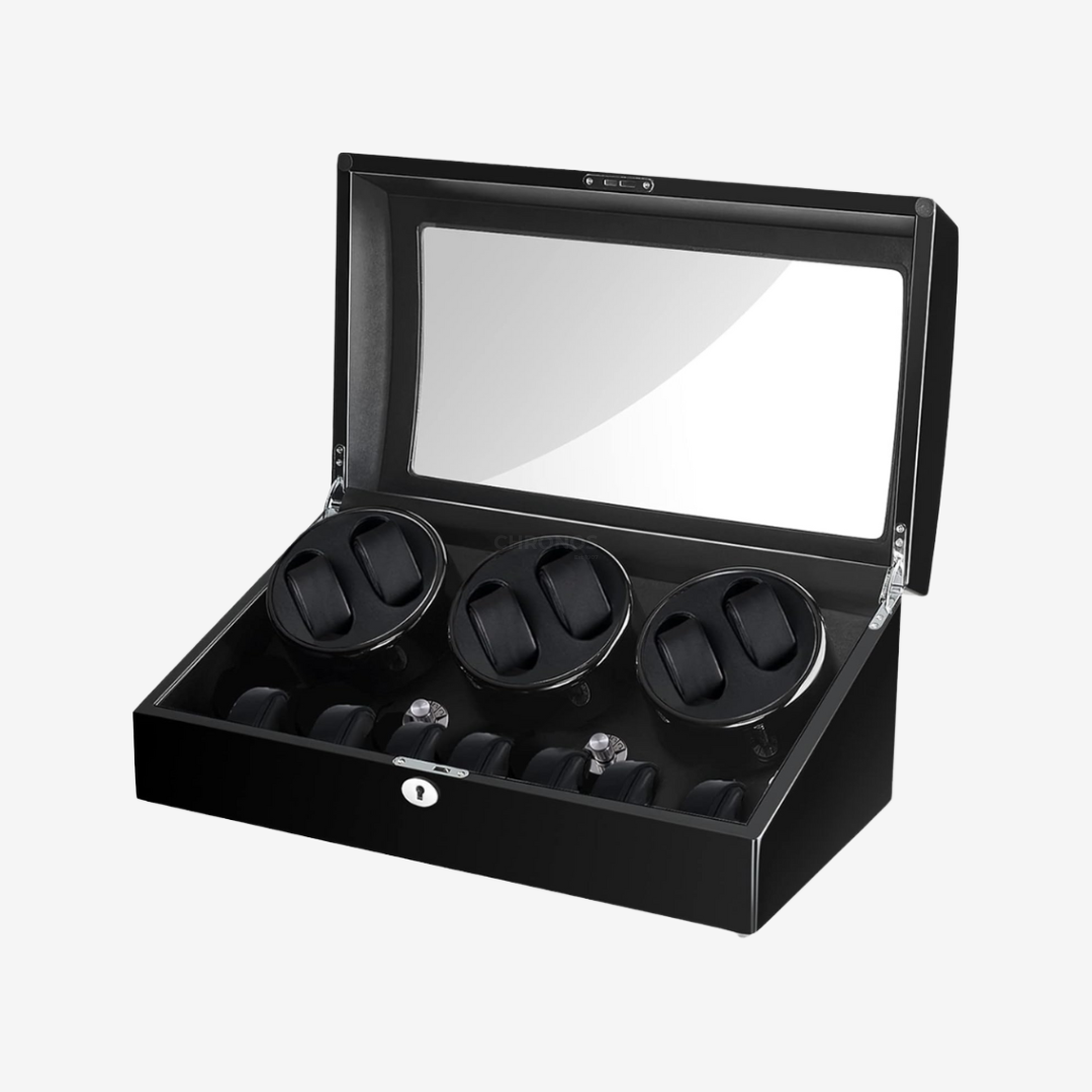 Watch Winder - Luxury Piano 6 Slots Black