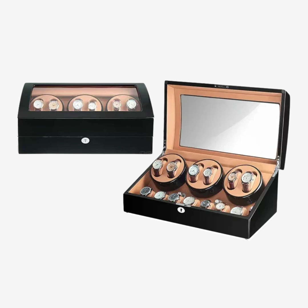 Watch Winder - Luxury Piano 6 Slots Black
