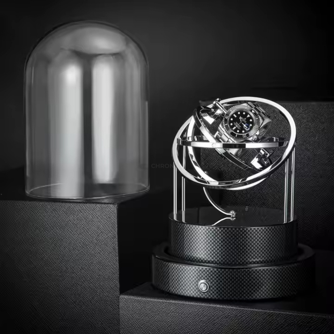 Watch Winder - Majestic Black & Silver - Remontoir Montre