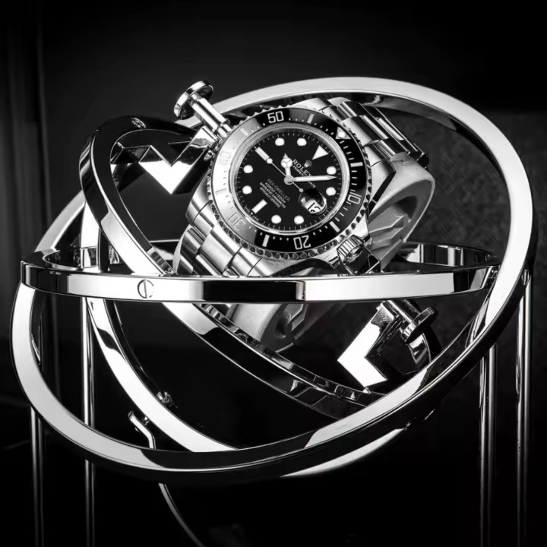 Watch Winder - Majestic Black & Silver - Remontoir Montre