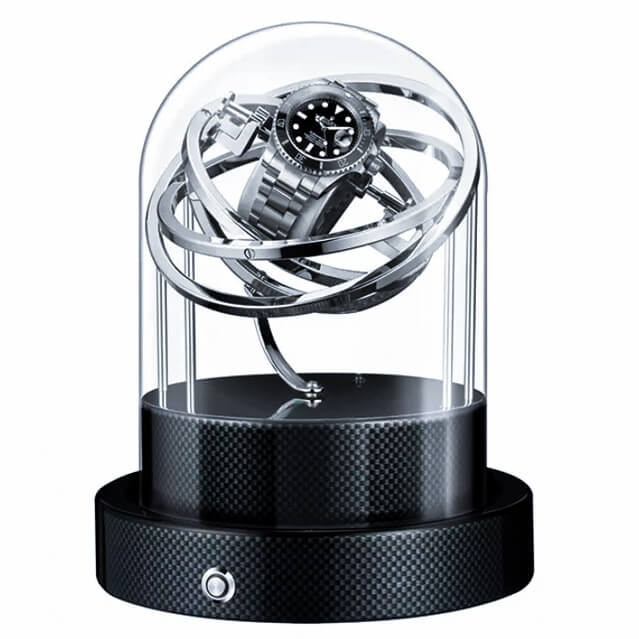 Watch Winder - Gyroscopic Black & Silver