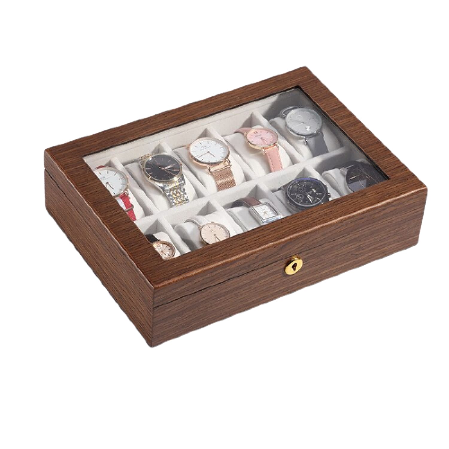 Watch Box - Classic Wood 10 Slots