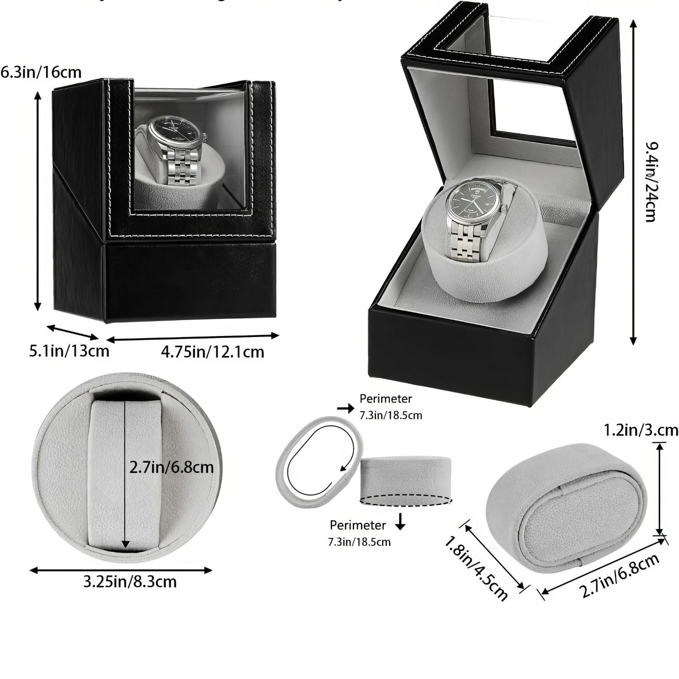 Watch Winder - Black Couture 1 Slot