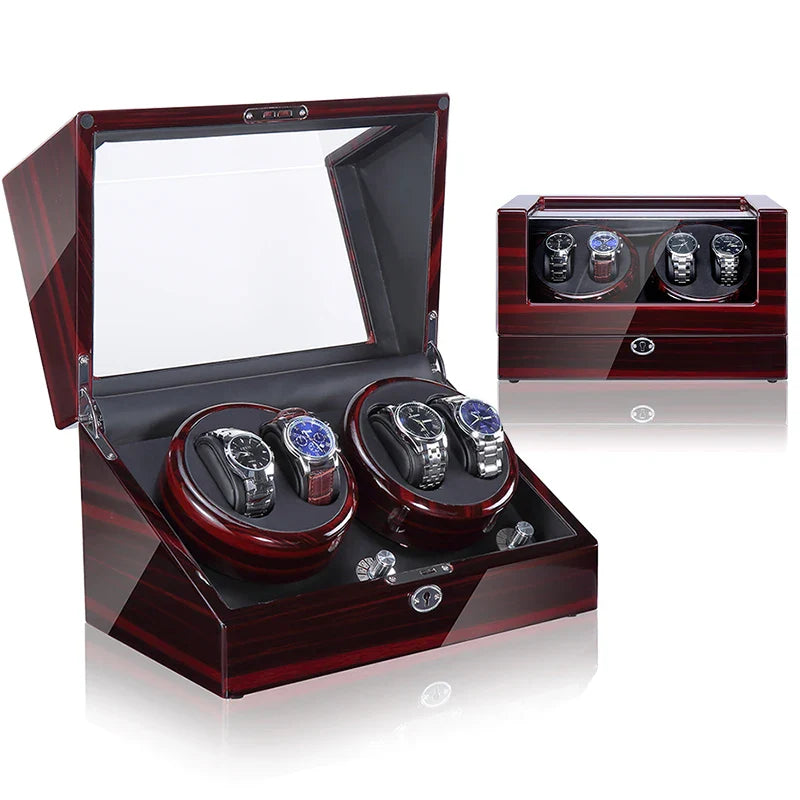 Watch Winder - Red Wood 4 Slots